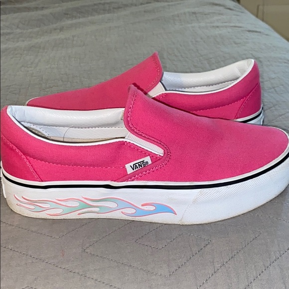 pink flame platform vans